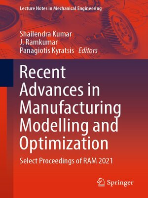 cover image of Recent Advances in Manufacturing Modelling and Optimization